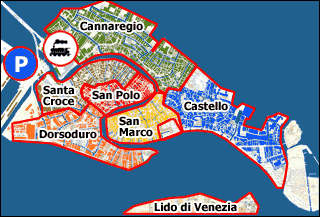 Carte des quartiers de Venise