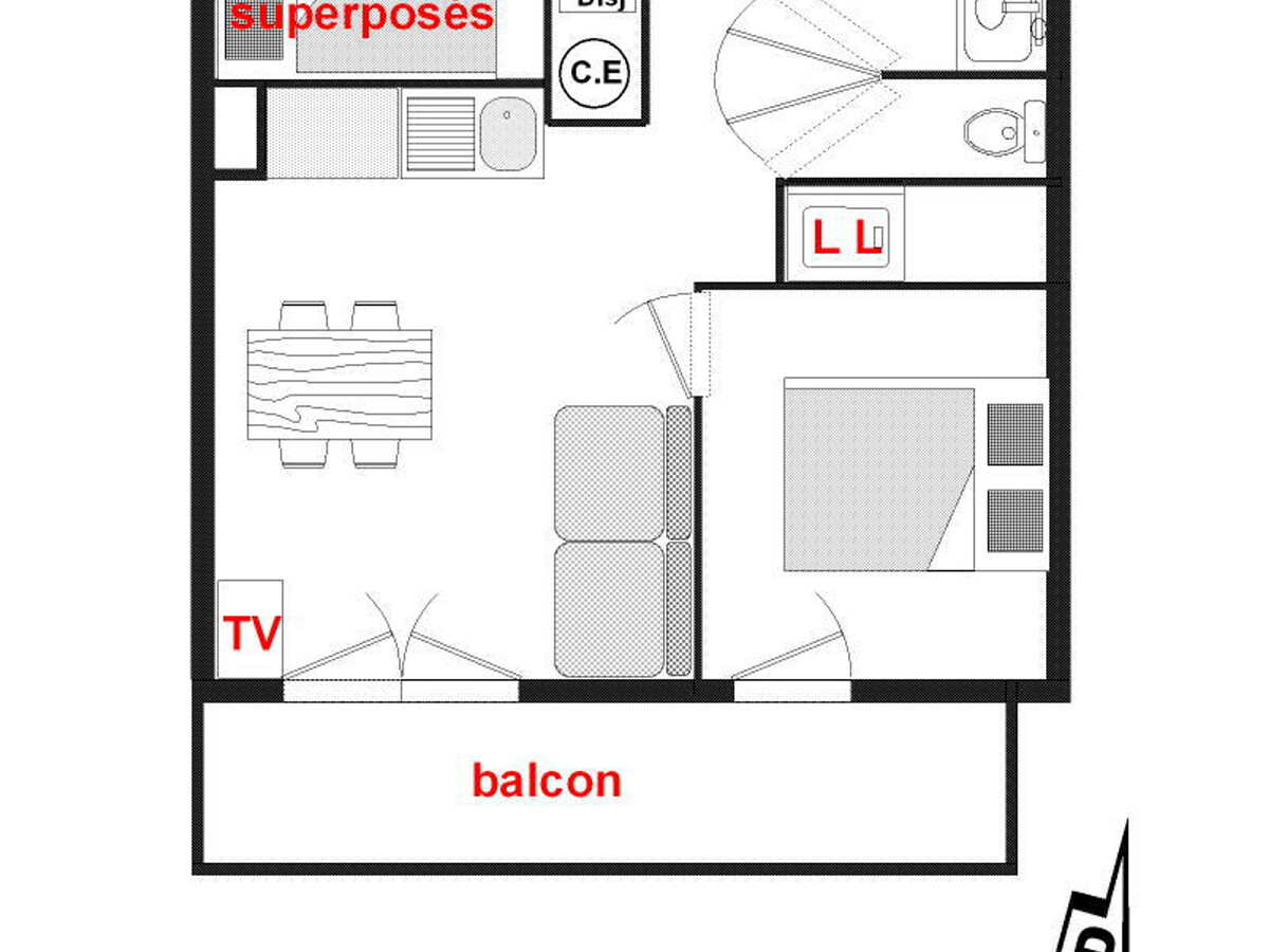 Appartement 4 pers. balcon vue pistes à Notre-Dame-de-Bellecombe - Photo 16