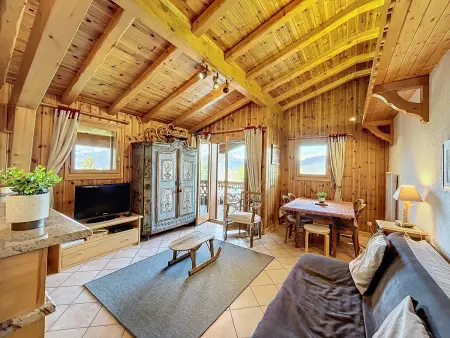 Location appartement à Combloux, Appartement 3 pièces tout équipé avec balcon et box fermé, à 1,2 km du centre de Combloux