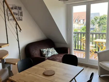 Location appartement à Cabourg, Accès direct plage, T3 mezzanine, 4 pers, balcon, parking, proche thalasso à Cabourg