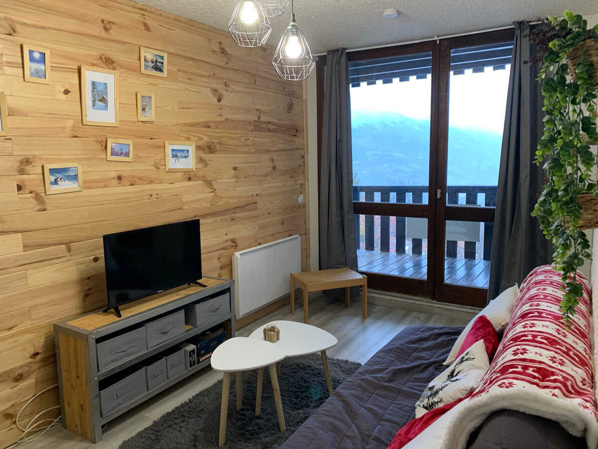 Studio rénové 26m² balcon à Pra-Loup, 100m du télésiège - Photo 1