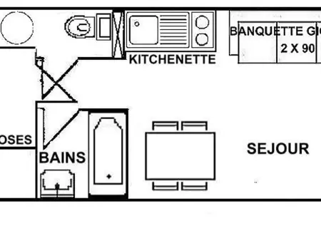 Studio cabine 4 pers. aux Saisies, balcon sud-est : photo 3