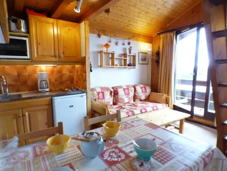 Studio cabine 4 pers. aux Saisies, balcon sud-est : photo 7