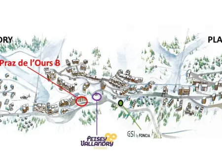 Appartement pour 4 à Vallandry, accès direct aux pistes, balcon, animaux admis : photo 17