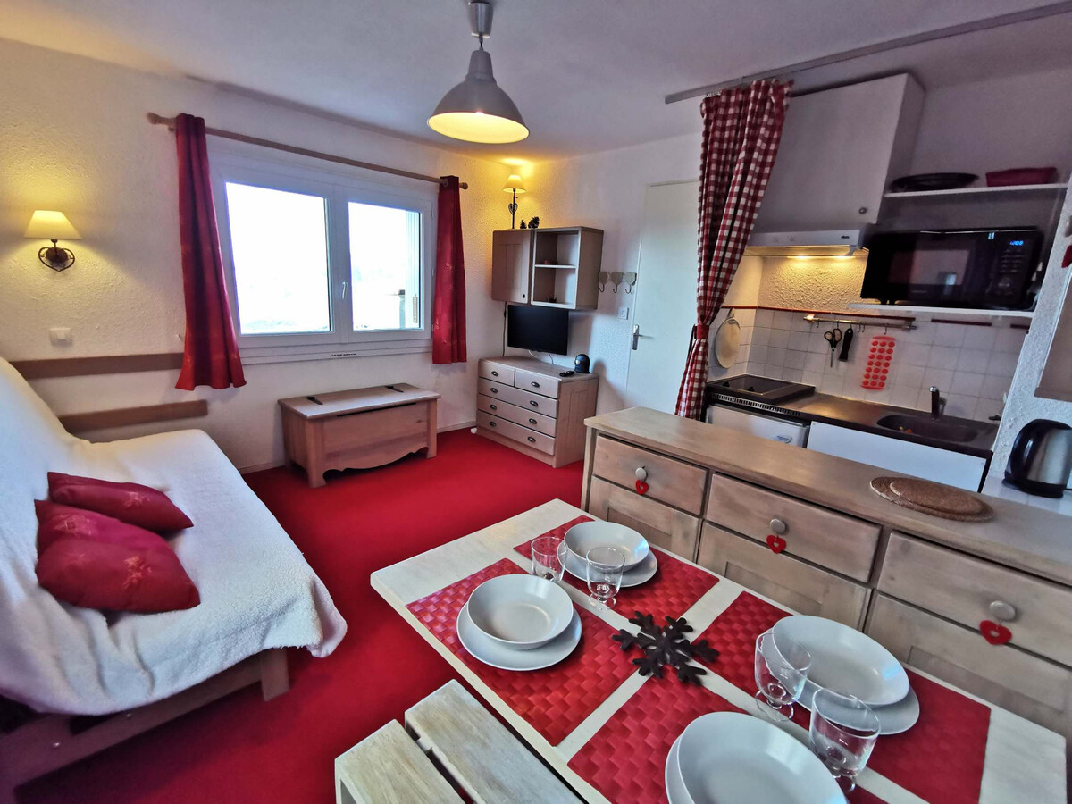 Studio cabine 4 pers aux Adrets-Prapoutel, balcon sud - Photo 1