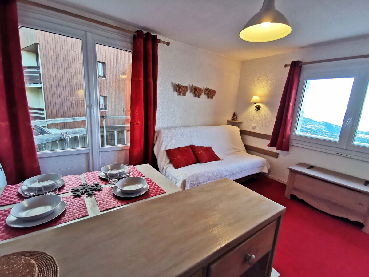 Studio cabine 4 pers aux Adrets-Prapoutel, balcon sud - Photo 2