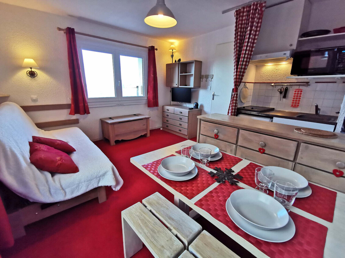 Studio cabine 4 pers aux Adrets-Prapoutel, balcon sud - Photo 13