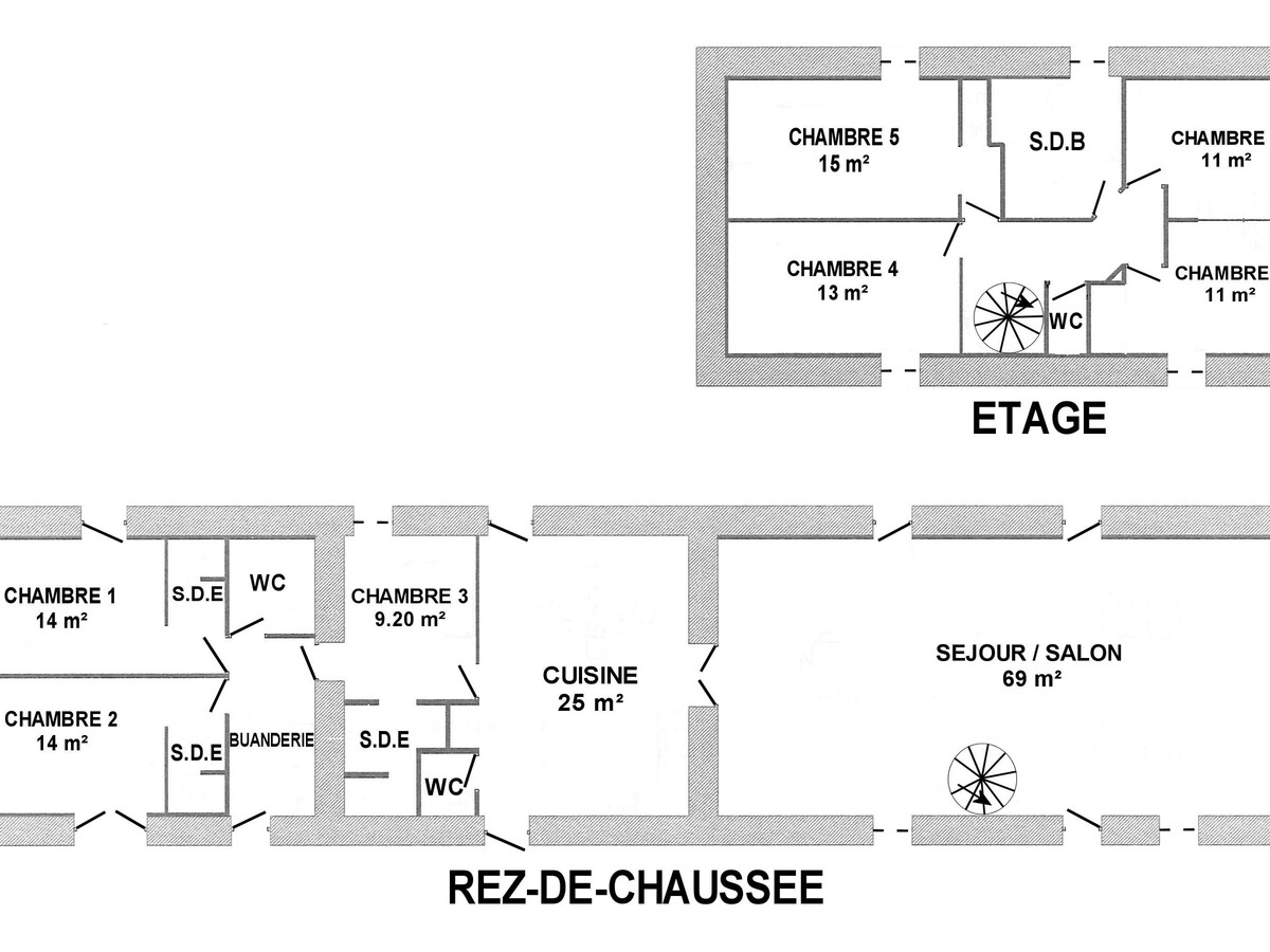 Longère rénovée 14 pers., piscine chauffée à Pornic - Photo 27