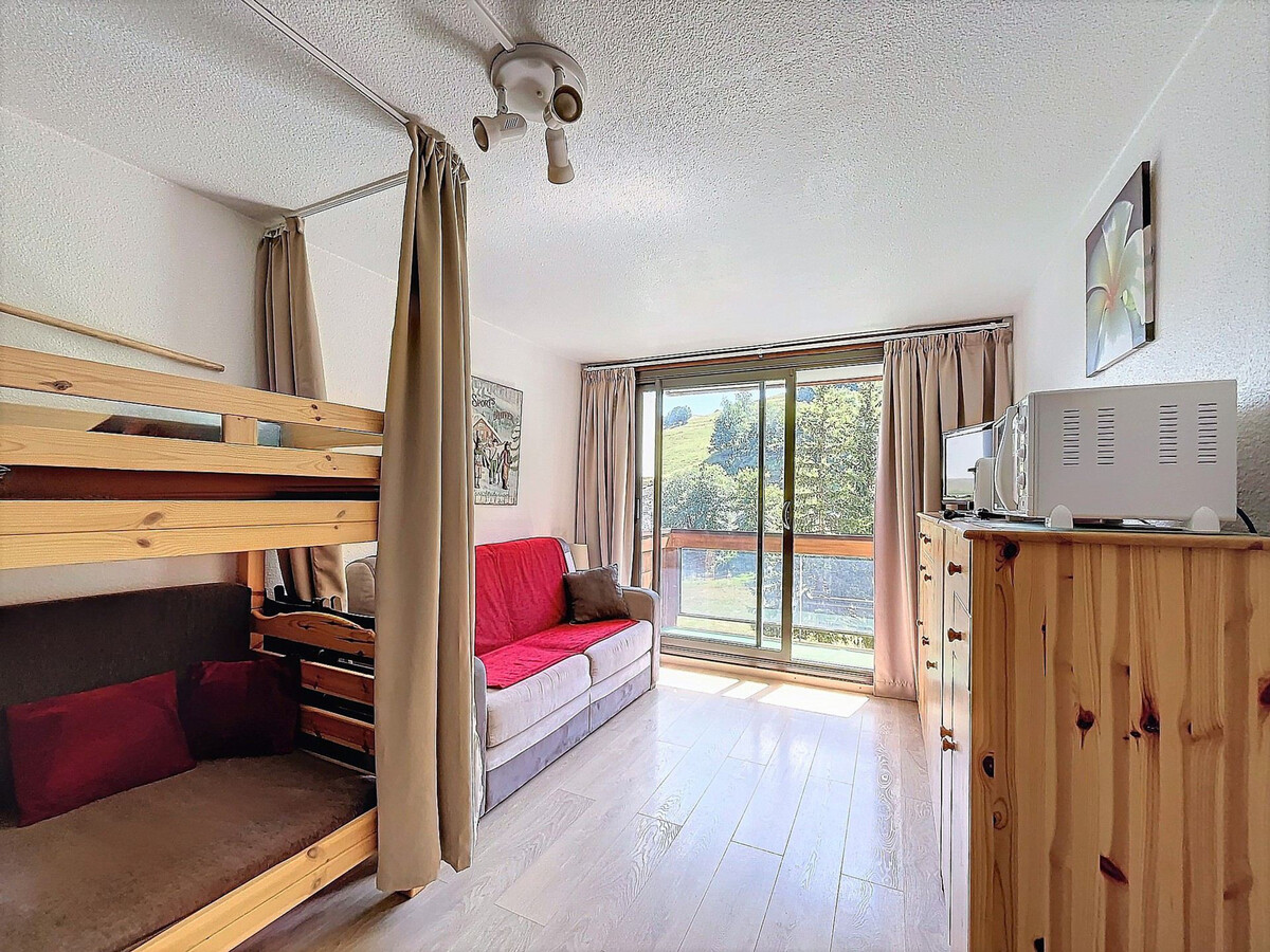 Studio 22m² skis aux pieds, balcon vue pistes, Le Corbier - Photo 1