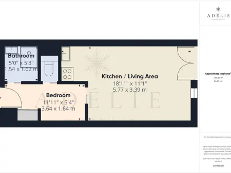 Studio 26 m² rénové, terrasse sud, 200 m des pistes : photo 11