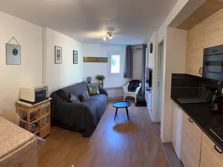 Location appartement à Les Adrets Prapoutel, Appartement cosy 5 pers au pied des pistes, balcon et casier à skis