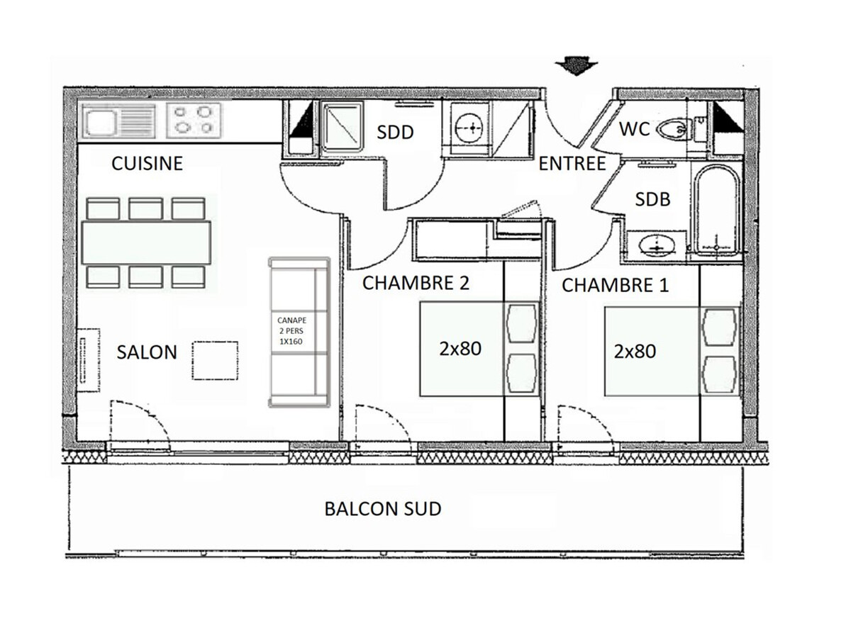 Appartement 3 pièces balcon sud, Les Saisies, 6 pers. - Photo 3