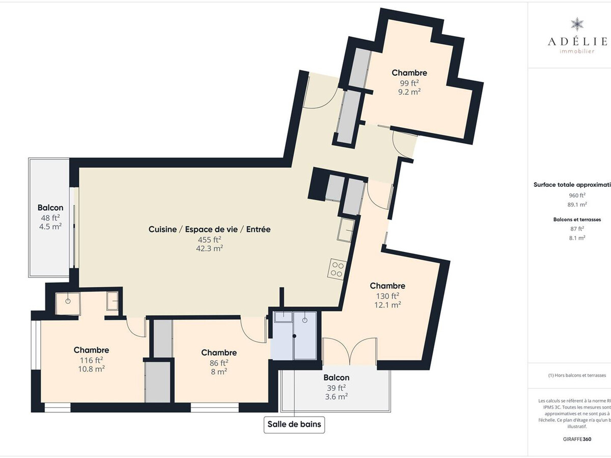 Appartement T4 neuf, 8-10 pers, balcon sud, 450 m des pistes - Photo 23