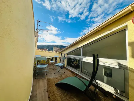 Duplex Collioure, 20m de la plage, terrasse vue toits