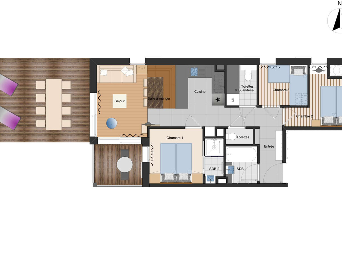 Appartement 4 étoiles spa aux Saisies, 8 pers., piste à 50m - Photo 16