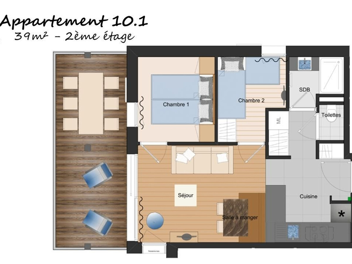 Appartement 6 pers. avec spa aux Saisies - Photo 9