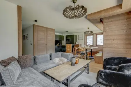Location appartement à Megève, Logement 3 chambres avec jardin, gym et spa commun