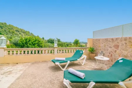 Villa Es Raco à Caimari : piscine et terrasses : photo 18