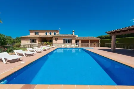 Villa Can MarÇal à Marratxí, piscine et tennis : photo 9