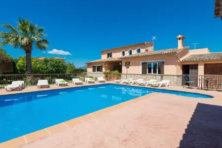 Villa Can MarÇal à Marratxí, piscine et tennis : photo 11