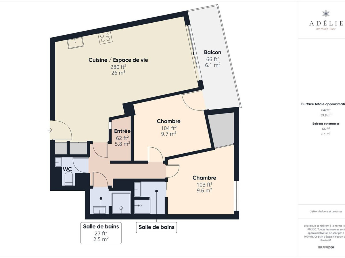 Appart. 3p neuf 6 pers, balcon sud, 450m pistes - Photo 17