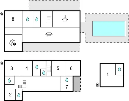 Maison basque 8 chambres avec piscine et court de tennis : photo 32