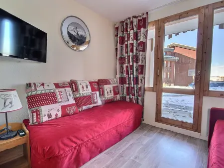 Location appartement à Belle Plagne, Studio cabine à Belle Plagne, 4 personnes, terrasse vue sud-ouest