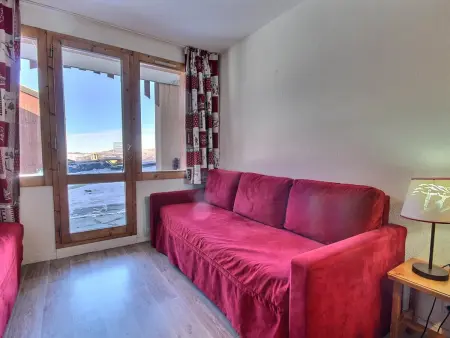 Studio cabine 4 personnes Belle Plagne, terrasse sud-ouest : photo 2