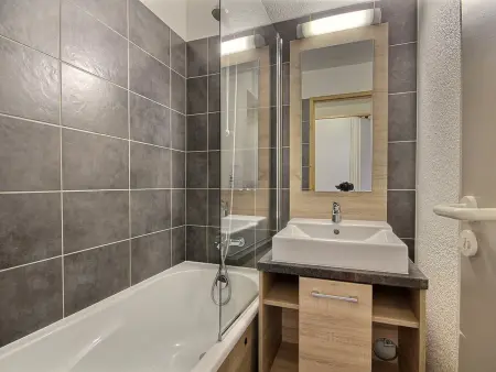 Studio cabine 4 personnes Belle Plagne, terrasse sud-ouest : photo 6
