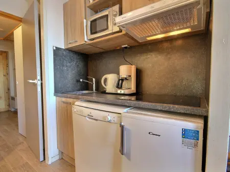 Studio cabine 4 personnes Belle Plagne, terrasse sud-ouest : photo 8