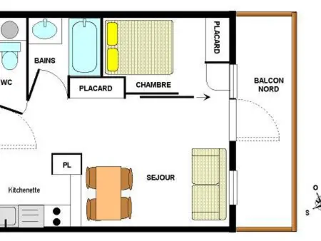Appartement 4 pers avec balcon à Termignon, 27m² : photo 6