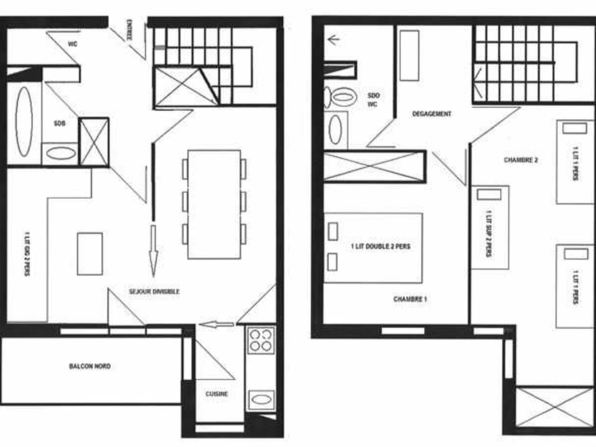 Duplex 8 pers. rénové à 3 min des pistes, balcon Mont-Blanc - Photo 12