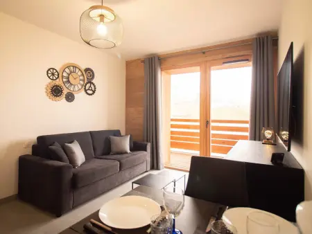 T2 neuf Valmorel, balcon vue Lauzière, parking : photo 8
