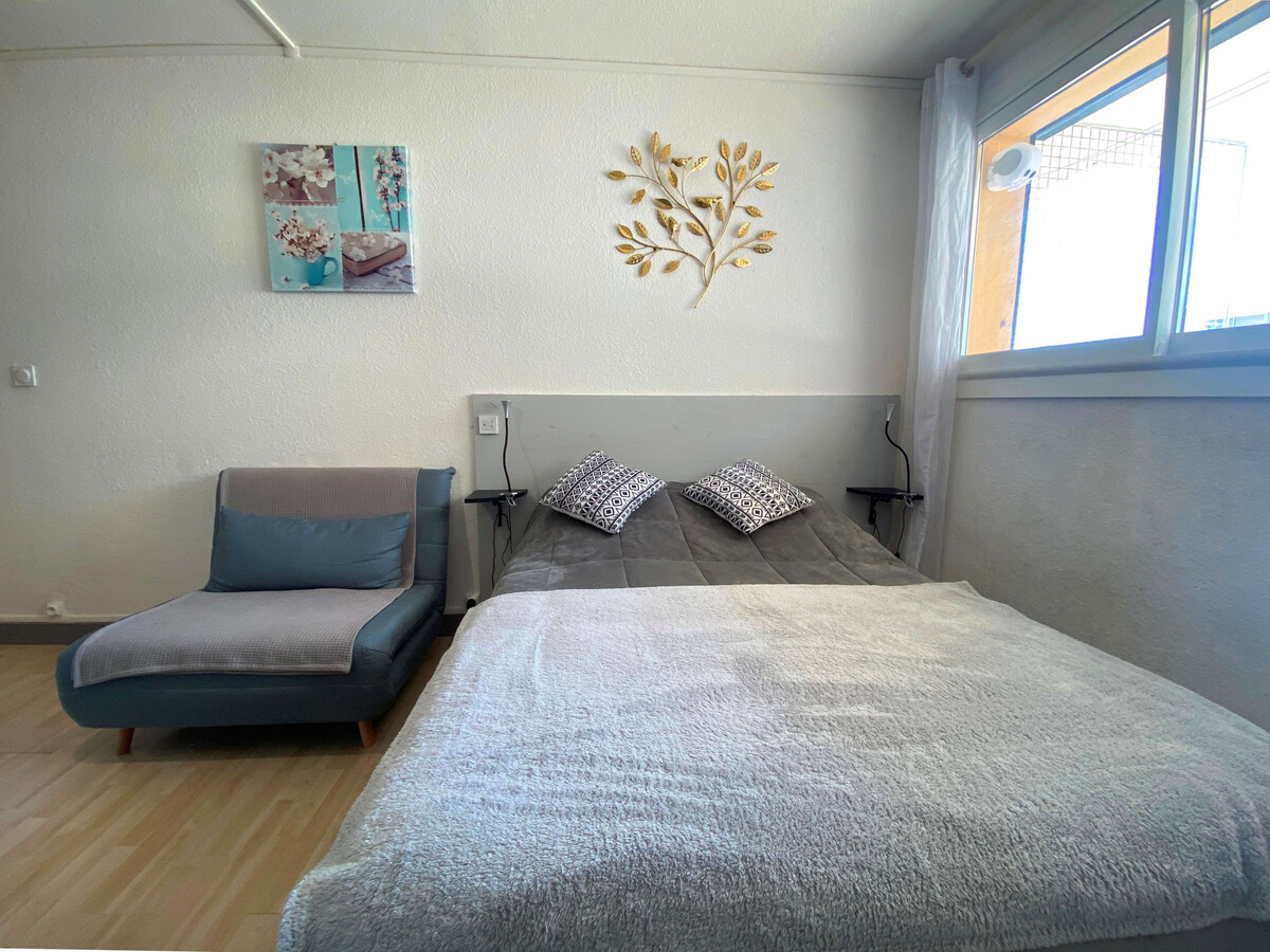 Studio climatisé avec lit 140 à Balaruc-les-Bains - Photo 6