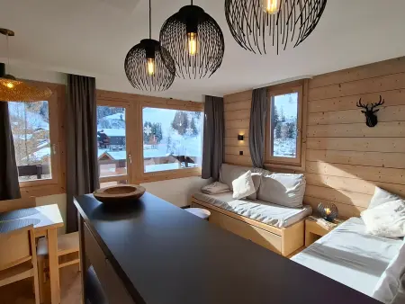 Appart 2 pièces Plagne 1800, balcon Sud, accès piscine : photo 6