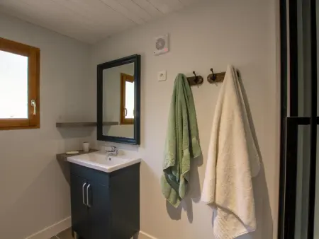 Chalet bois 4 pers. avec piscine partagée à Saint-Pompont : photo 12