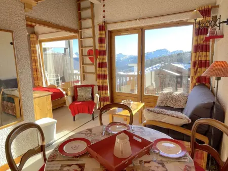 Location appartement à Hauteluce, Studio Les Saisies 4 personnes avec balcon