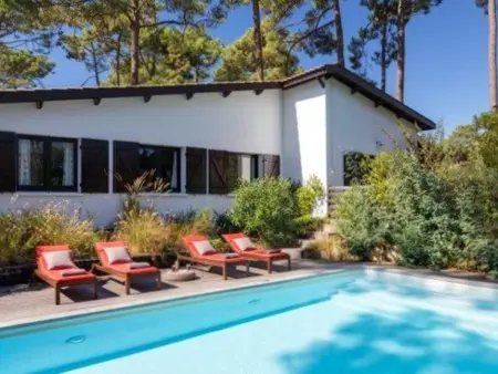 Location villa à Lège Cap Ferret, Villa paisible avec piscine chauffée et Wi-Fi