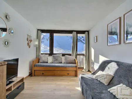 Location appartement à Plagne Aime 2000, Studio 3 personnes à Aime 2000 avec balcon ensoleillé