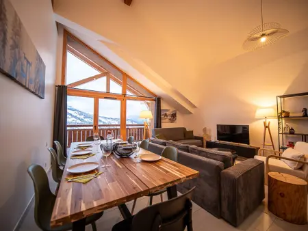 Location appartement à Valmorel, Moderne T4 à Valmorel, 7 pers., 3 ch., parking, casier à ski, linge inclus