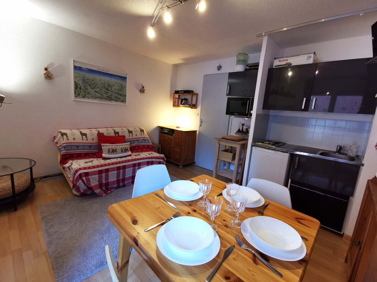 Studio cabine 4 pers aux Adrets-Prapoutel, 200m pistes - Photo 3