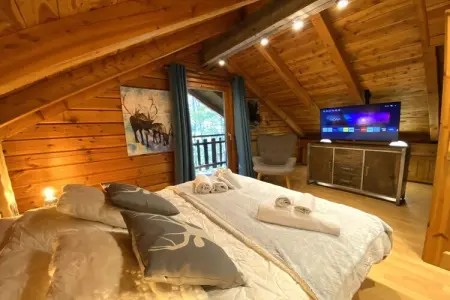Le Renne – Chalet bois avec spa à La Bresse : photo 5