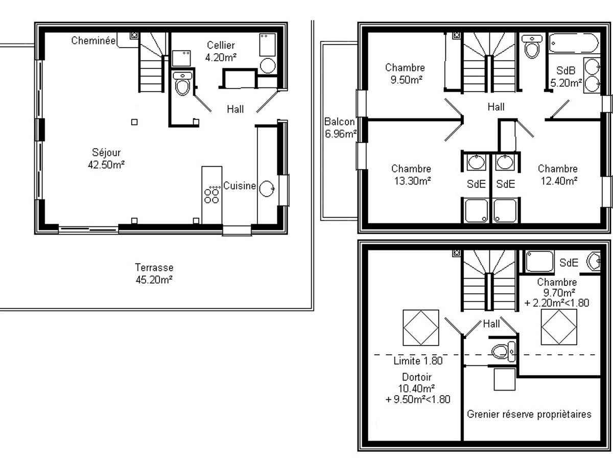 Demi-chalet 12 pers., 5 chambres, vue massifs - La Clusaz - Photo 15