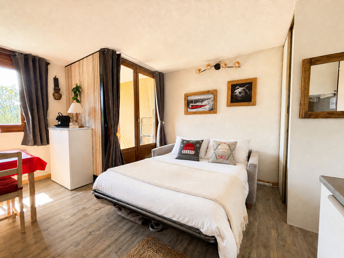 Studio cabine 4 pers. vue Mont Charvin + parking - Photo 12