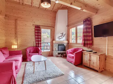 Location appartement à La Clusaz, La Clusaz: Demi-chalet cosy 6 pers, cheminée, terrasse, wifi, animaux admis
