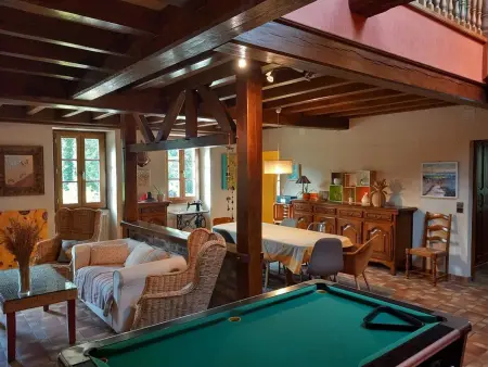 Gîte Moulin de Boisseau à Vinon : spa, billard, ping-pong : photo 13