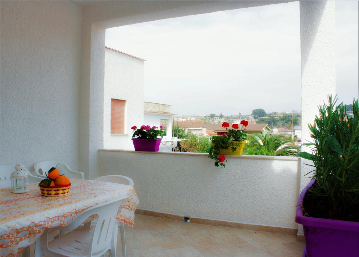 Appartement Balestrate, terrasse avec vue mer et jardin - Photo 14