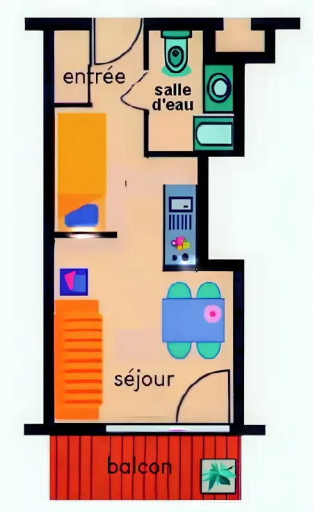 Studio familial avec balcon à Modane 18 m² vue montagne  - Photo 6