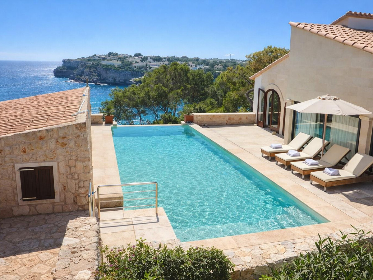 Villa Grand Bleu à Santanyí : 500m plage, piscine débordement - Photo 3