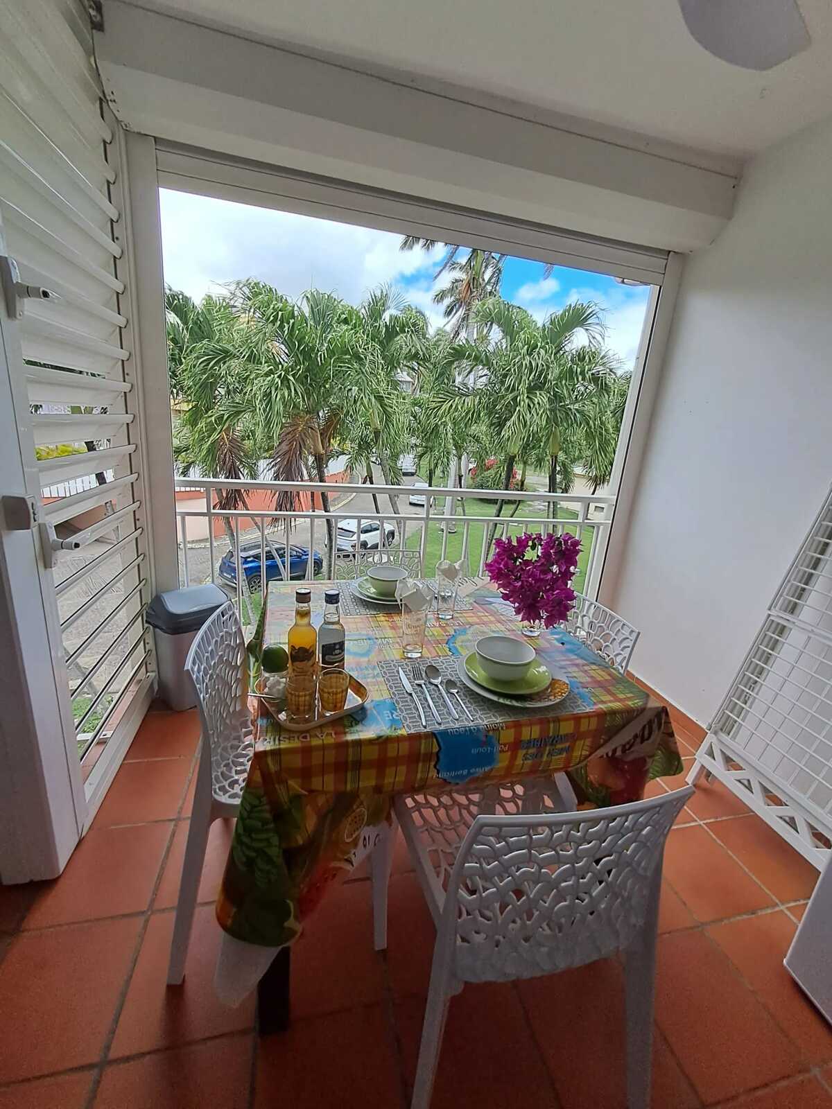 Studio 21 m² Saint-François, balcon, piscine et tennis - Photo 15
